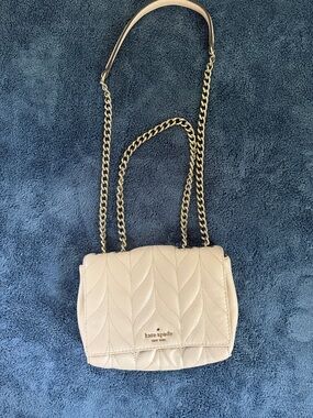 kate spade Quilted Cream Leather Chain Crossbody Bag